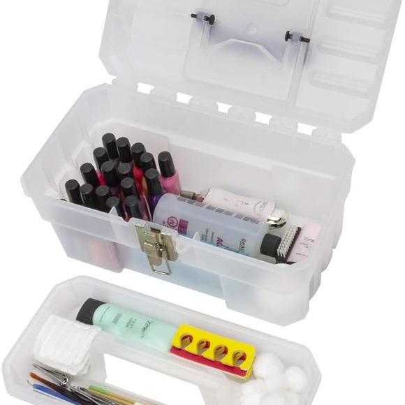 Plastic Art/Craft/Medical/Tool Storage Box - 14” clear with removable tray - Picture 9 of 9